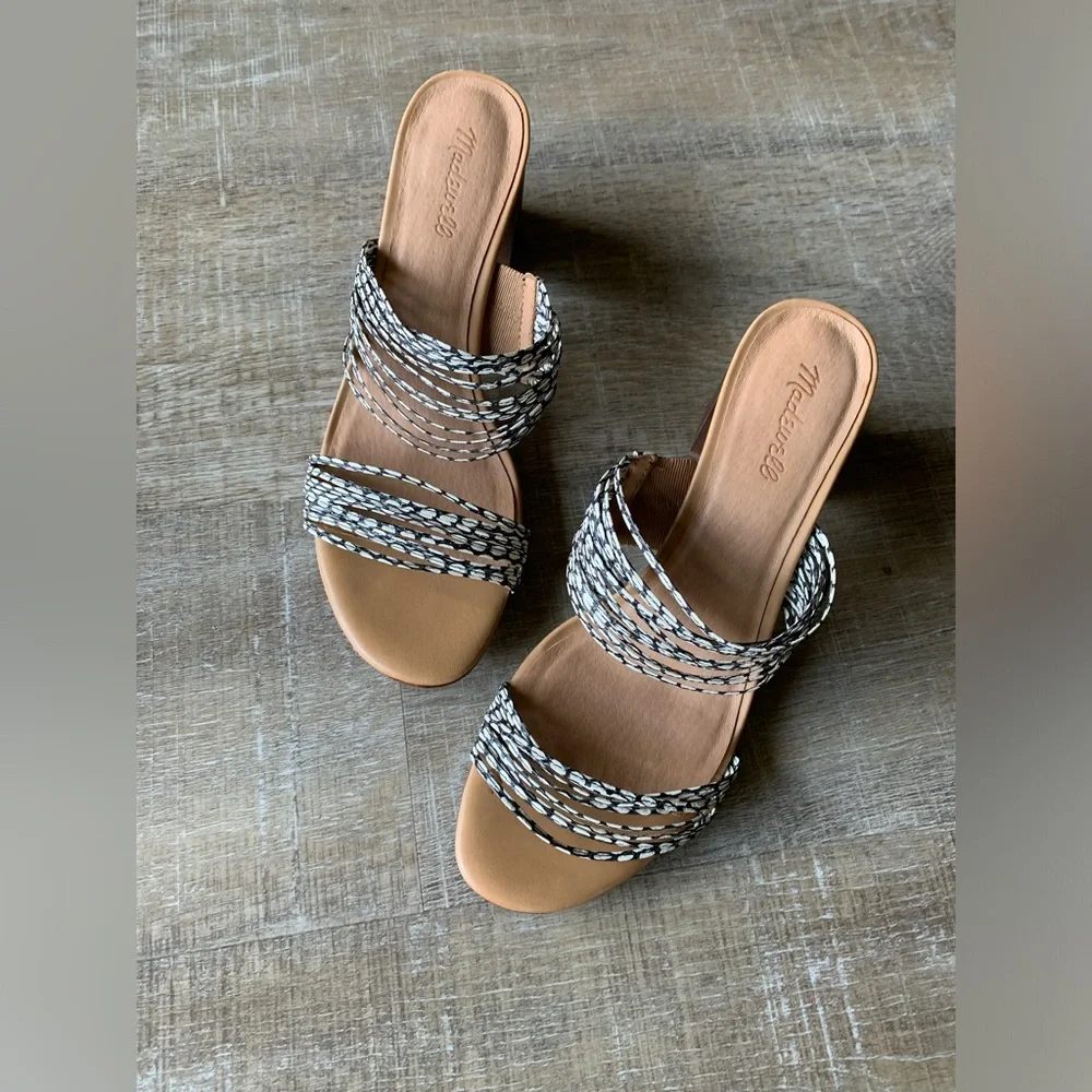 Madewell Women’s The Meg Slide Strappy Sandal Snake Embossed Leather 11 boho - Picture 6 of 12